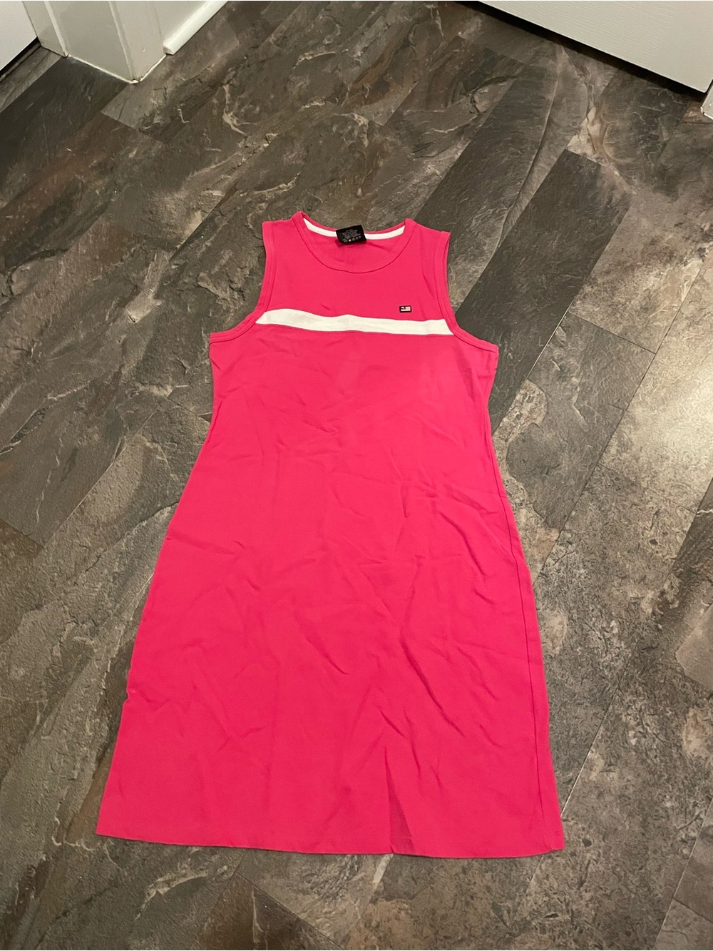Ralph Lauren Pink Sleeveless Tank Dress with White Trim L ( see measurements)